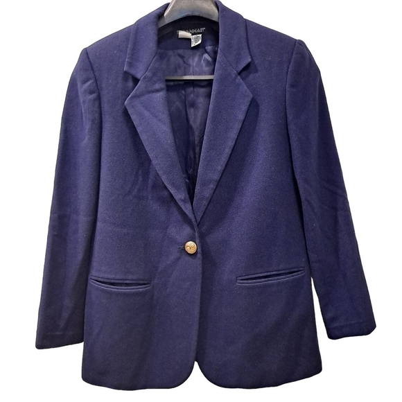 Savannah Jackets & Blazers - SAVANNA Navy Blue Pure Wool Blazer Size Medium